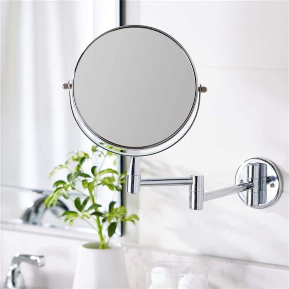 Wall Mounted Vanity Makeup Mirror 1X/5X Magnification Extendable Double Sided
